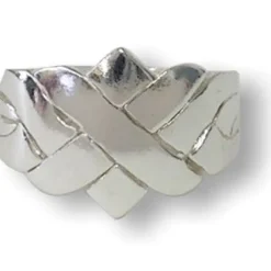 4 Band X Style Sterling Silver Puzzle Ring