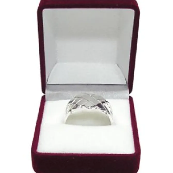 4 Band X Style Sterling Silver Puzzle Ring