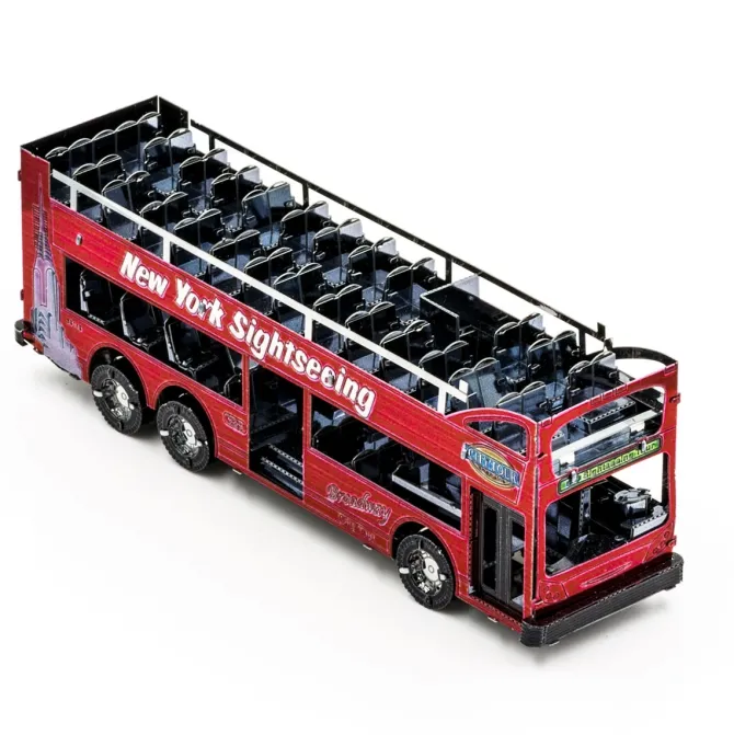 Big Apple Tour Bus In Red - Metal Earth 3D Model Puzzle