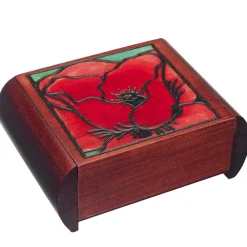 Big Poppy Flower Secret Wooden Puzzle Box