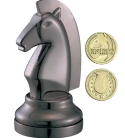 Cast Chess Knight Black- Hanayama Metal Puzzle