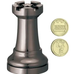 Cast Chess Rook Black- Hanayama Metal Puzzle