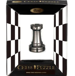 Cast Chess Rook Black- Hanayama Metal Puzzle