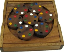 Circles Color Match Brain Teaser Wood Puzzle