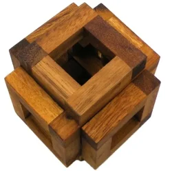 Cover Sliding Cage Cube - Wooden Brain Teaser Puzzle