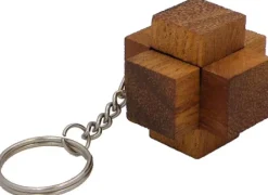 Crosswood Key Chain - Wooden Puzzle Brainteaser