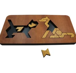 Dog and Cat - Packing Problem Wooden Puzzle