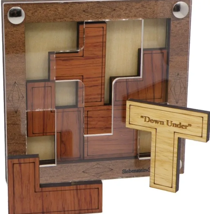 Down Under - Wooden Brain Teaser Puzzle Packing Problem