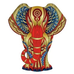 Elephant Rainbow Wooden Jigsaw Shape Puzzle 120 pieces
