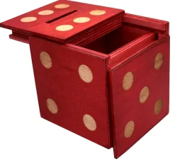 Enigma Dice Cube Secret Puzzle Box Money Trick Box - Red Color