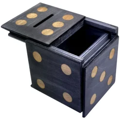 Enigma Dice Cube Secret Puzzle Box Money Trick Box - Black Color