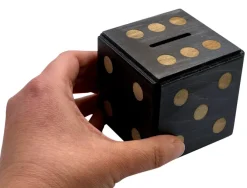 Enigma Dice Cube Secret Puzzle Box Money Trick Box - Black Color