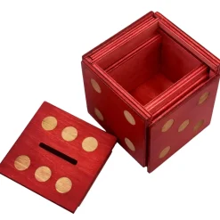 Enigma Dice Cube Secret Puzzle Box Money Trick Box - Red Color
