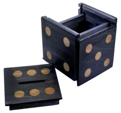 Enigma Dice Cube Secret Puzzle Box Money Trick Box - Black Color