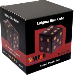 Enigma Dice Cube Secret Puzzle Box Money Trick Box - Black Color