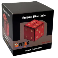 Enigma Dice Cube Secret Puzzle Box Money Trick Box - Red Color