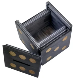 Enigma Dice Cube Secret Puzzle Box Money Trick Box - Black Color