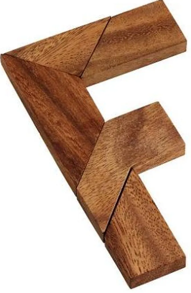 F Letter Puzzle Wooden Brain Teaser