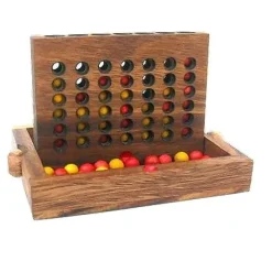 Four In A Row - Wooden Strategy Game
