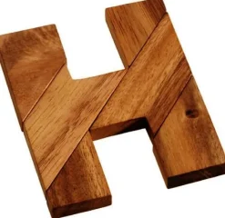 H Letter Puzzle Wooden Brain Teaser