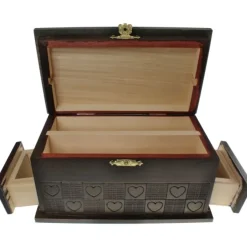 Heart Trick Large Puzzle Box With Secret Drawers - Handcrafted wooden box