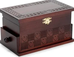 Heart Trick Large Puzzle Box With Secret Drawers - Handcrafted wooden box