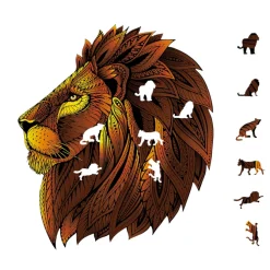 Lion Rainbow Wooden Jigsaw Shape Puzzle 121 pieces