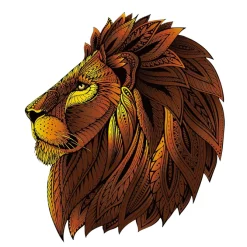 Lion Rainbow Wooden Jigsaw Shape Puzzle 121 pieces