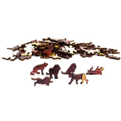 Lion Rainbow Wooden Jigsaw Shape Puzzle 121 pieces