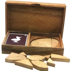 Logic Egg Tangram Set with 54 play Cards Wooden Puzzle Game