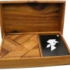 Logic Tangram Set with Play Cards Wooden Puzzle Game