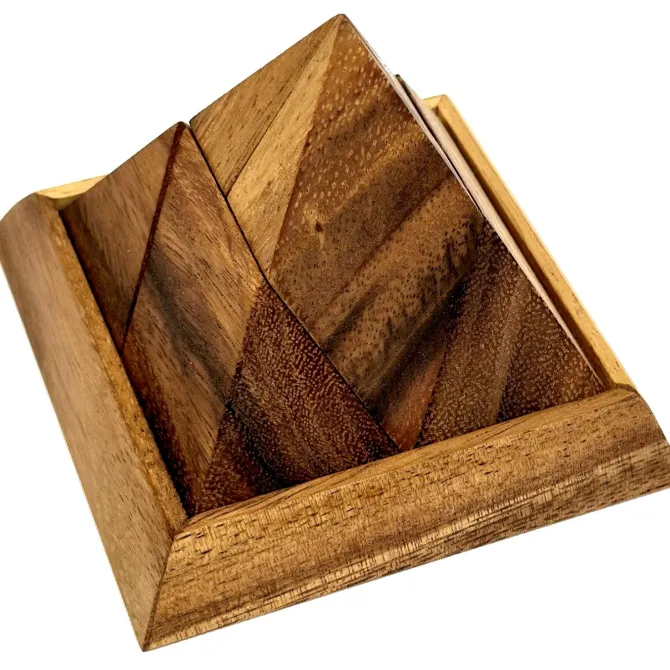 5 Piece Pyramid Wooden Puzzle Brain Teaser