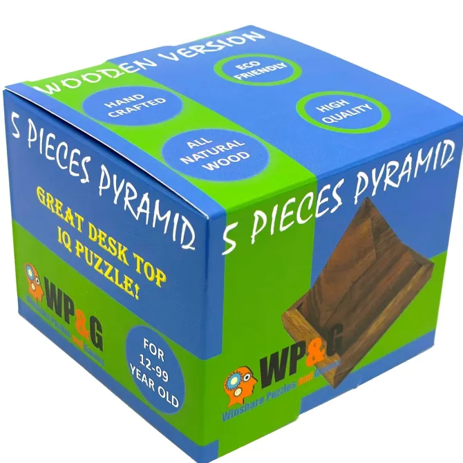 5 Piece Pyramid Wooden Puzzle Brain Teaser