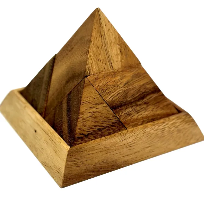 5 Piece Pyramid Wooden Puzzle Brain Teaser