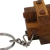 Pins Cube Key Chain - Wooden Puzzle Brainteaser