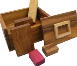 Red Wood Block Packing Problem - Brain Teaser Wooden Puzzle