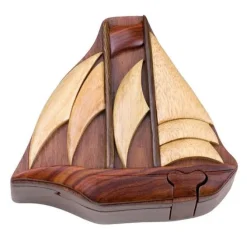 Ship - Secret Sail Boat Wooden Puzzle Box