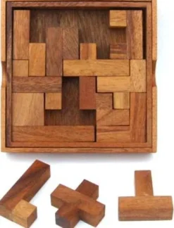 Solid Pentominoes - Wooden Brain Teaser Puzzle