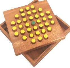 Solitaire Hexagon 37 Pegs - Strategy Wooden Game