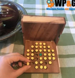Solitaire Hexagon 37 Pegs - Strategy Wooden Game
