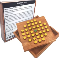 Solitaire Hexagon 37 Pegs - Strategy Wooden Game