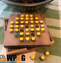 Solitaire Hexagon 37 Pegs - Strategy Wooden Game