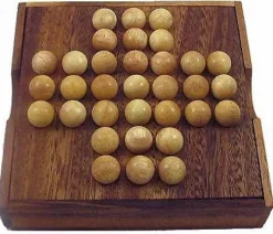 Solitaire Marble - Wooden Brain Teaser Game