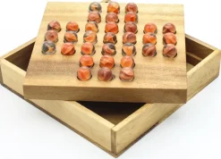 Solitaire Marble (Glass) - Wooden Brain Teaser Game