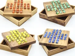 Solitaire Marble (Glass) - Wooden Brain Teaser Game