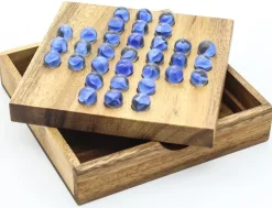 Solitaire Marble (Glass) - Wooden Brain Teaser Game