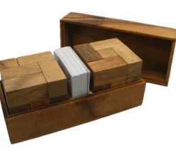 Soma Cube Double With Playing Cards Wooden Puzzle