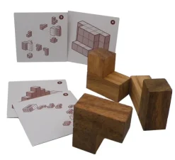Soma Cube Double With Playing Cards Wooden Puzzle