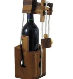 Think-n-Drink - Wooden Wine Bottle Puzzle Brain Teaser