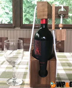 Think-n-Drink - Wooden Wine Bottle Puzzle Brain Teaser